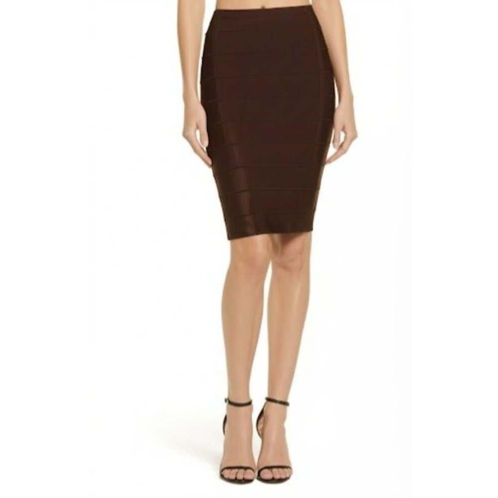 Vivienne Tam Brown Bandage High Waisted Pencil Skirt M - Picture 4 of 9